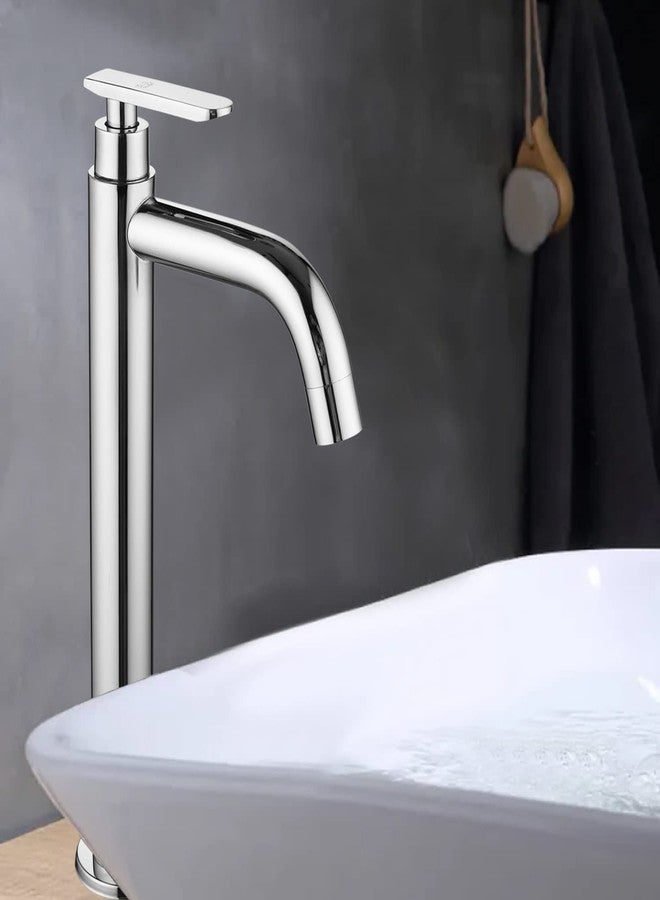 SPAZIO صنبور عمودي طويل من سلسلة SPAZIO Slim SS-304، ذو فوهة طويلة وجسم بارتفاع 12 بوصة، مطلي بالكروم، ربع دورة، عبوة من قطعة واحدة - Image 5